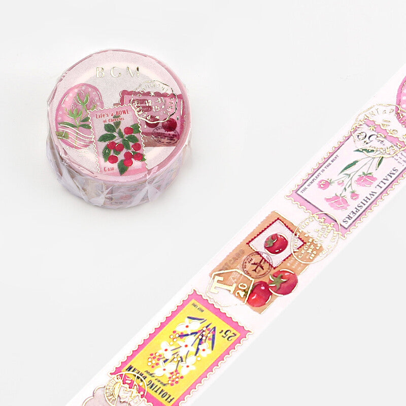 BGM Washi Tape - Post Office - Pink Plants