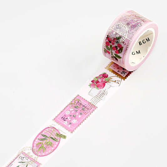 BGM Washi Tape - Post Office - Pink Plants