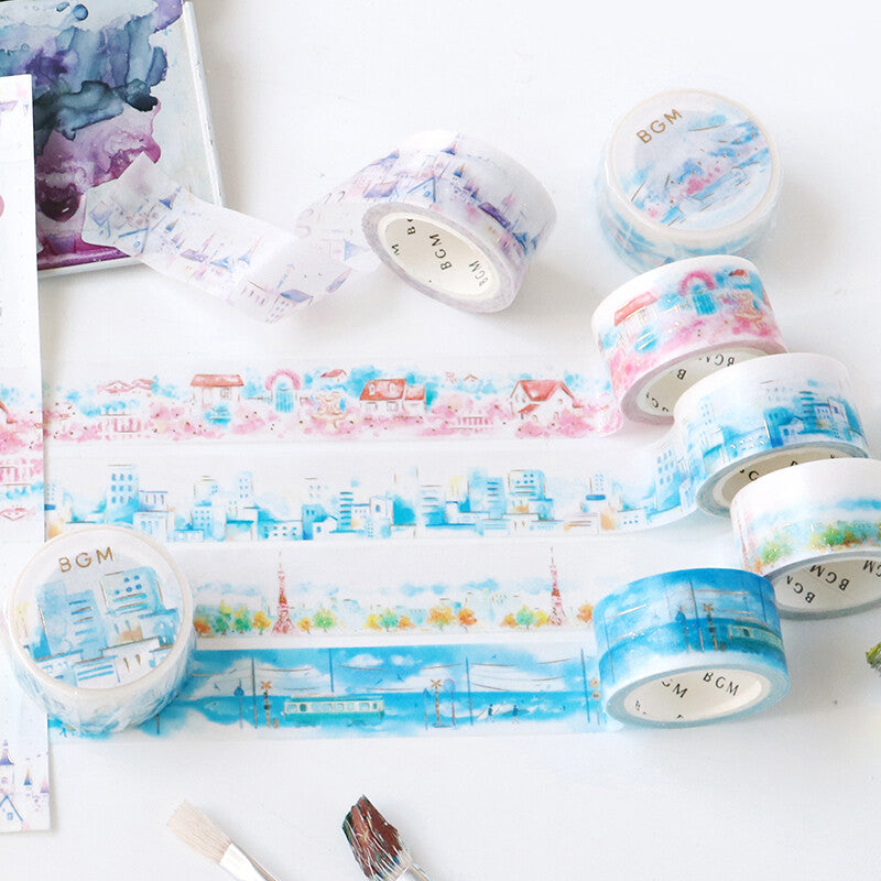 BGM Washi Tape - Watercolor Town - Villa