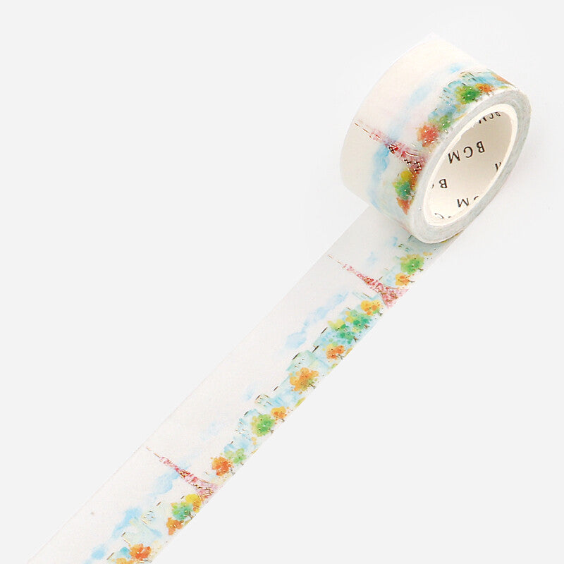 BGM Washi Tape - Watercolor Town - Tokyo Tower