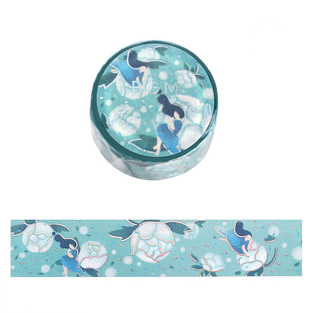 BGM Washi Tape - Flower Story - Blue Dream