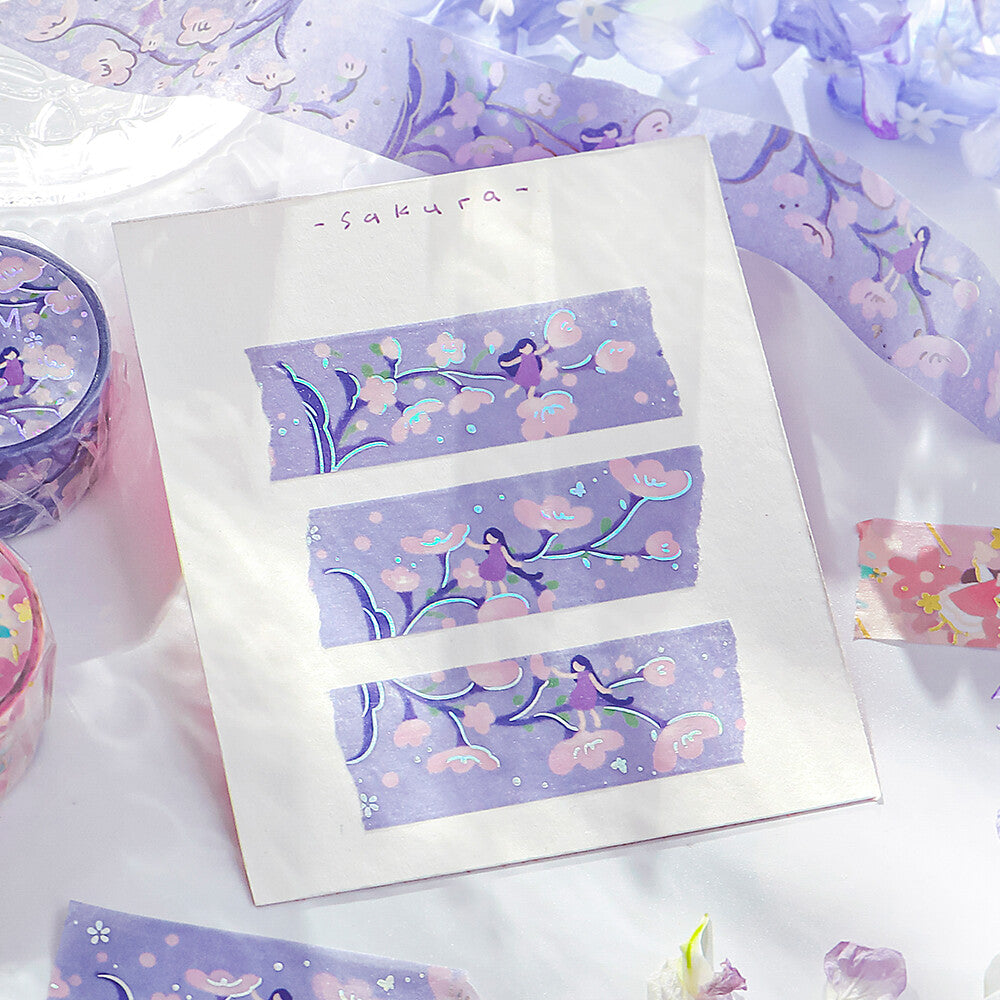 BGM Washi Tape - Flower Story - Light Purple