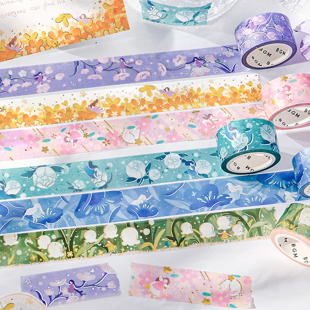 BGM Washi Tape - Flower Story - Blue Dream