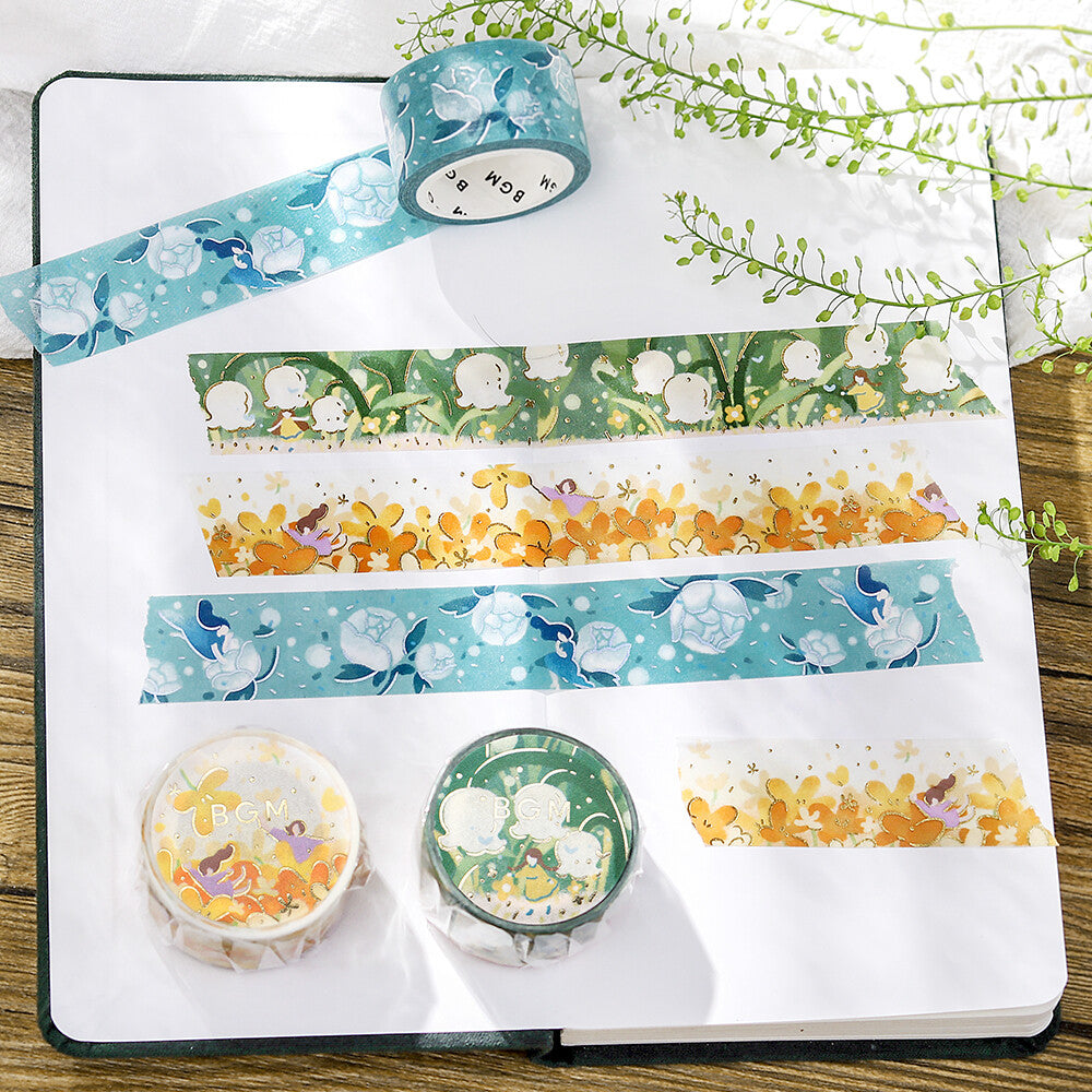 BGM Washi Tape - Flower Story - Blue Dream