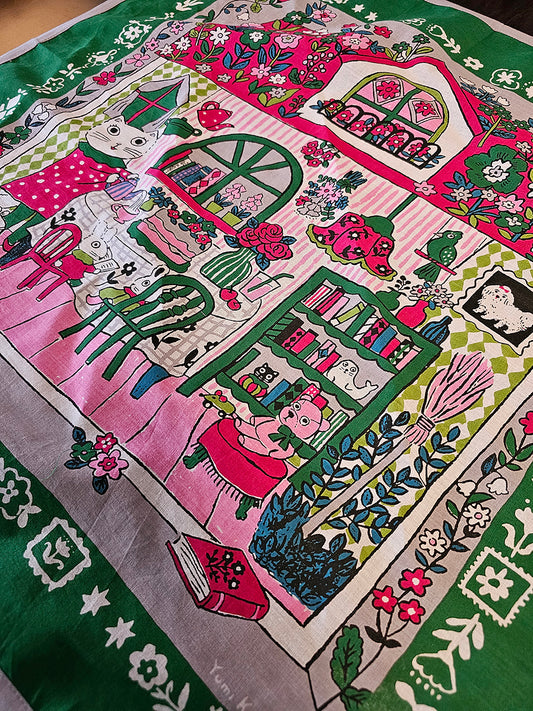 Yumi Kitagishi - The Cat's House Bandana - Green