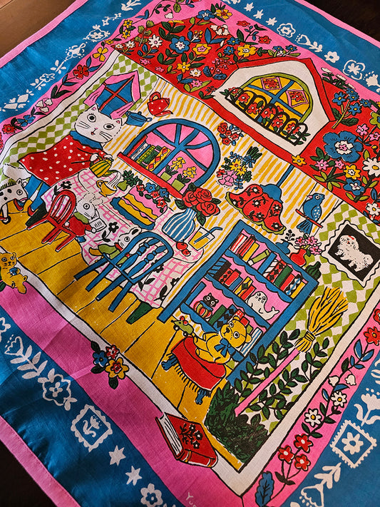 Yumi Kitagishi - The Cat's House Bandana - Blue