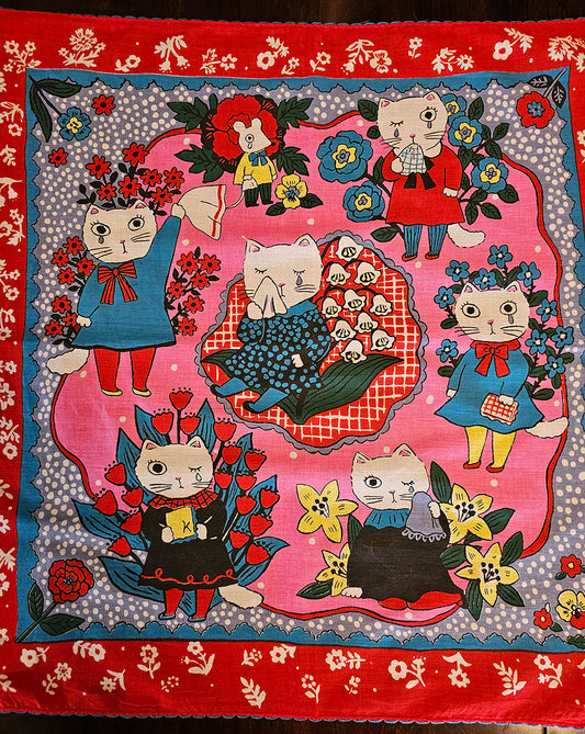Yumi Kitagishi - Teary Cat Bandana - Red