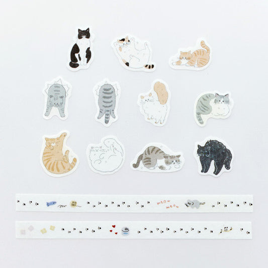 Bande Washi Tape Sticker Roll - Cats Set