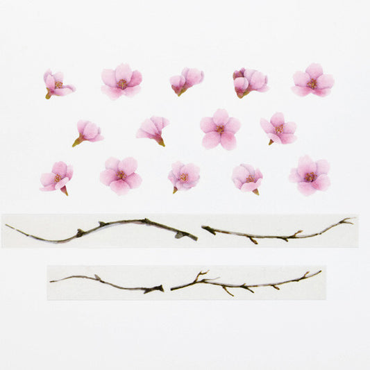 Bande Washi Tape Sticker Roll - Kawazu Cherry Tree (Sakura)