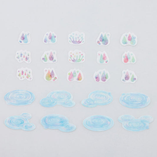 Bande Washi Tape Sticker Roll - Rainbow Rain Drops