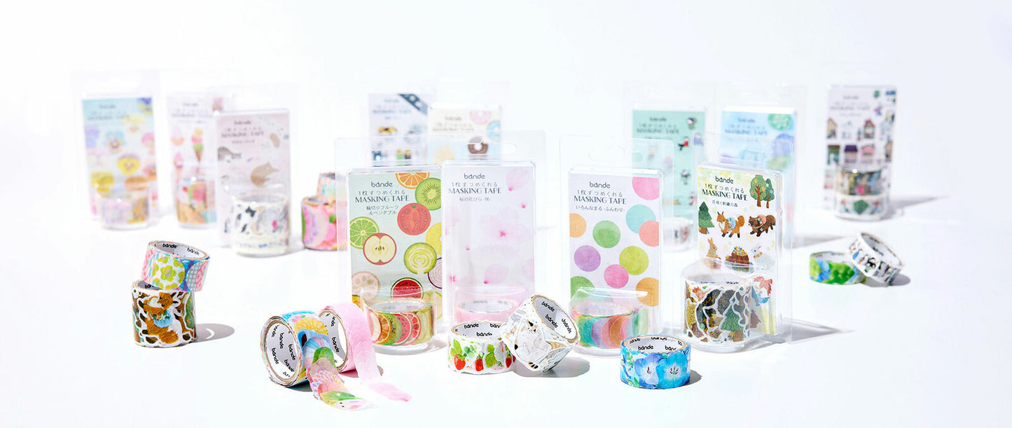Bande Washi Tape Sticker Roll - Rainbow Rain Drops