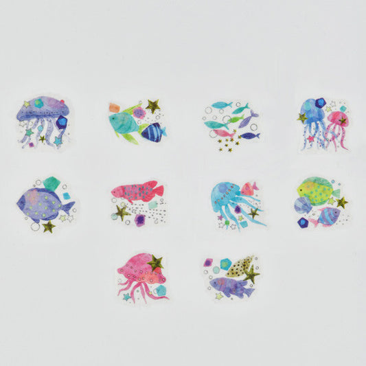 Bande Washi Tape Sticker Roll - Shimmering Sea