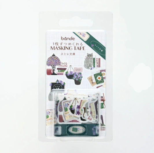 Bande Washi Tape Sticker Roll - Books and Violets