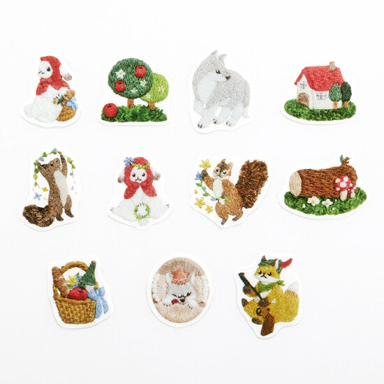 Bande Washi Tape Sticker Roll - Embroidered Forest - Little Red Riding Hood
