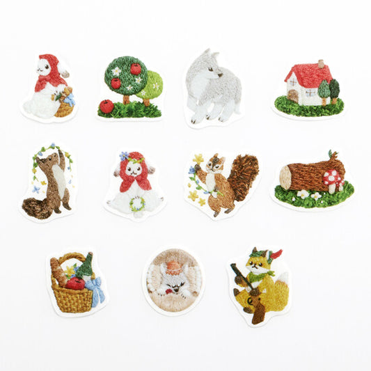 Bande Washi Tape Sticker Roll - Embroidered Forest - Little Red Riding Hood