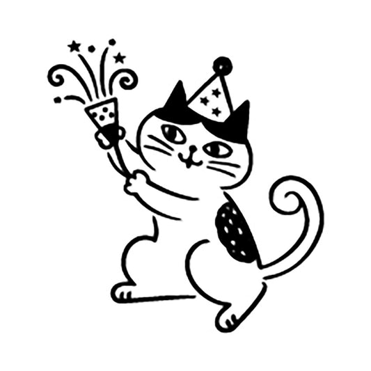 Cat Life Rubber Stamp - Party