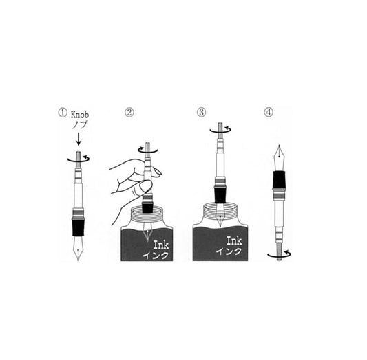 Sailor Converter for Fountain Pens - Black and Gold