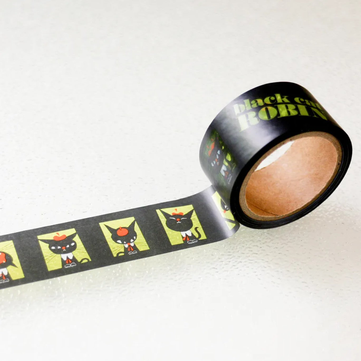 Cozyca Clear Tape - Black Cat Robin - 100 Faces