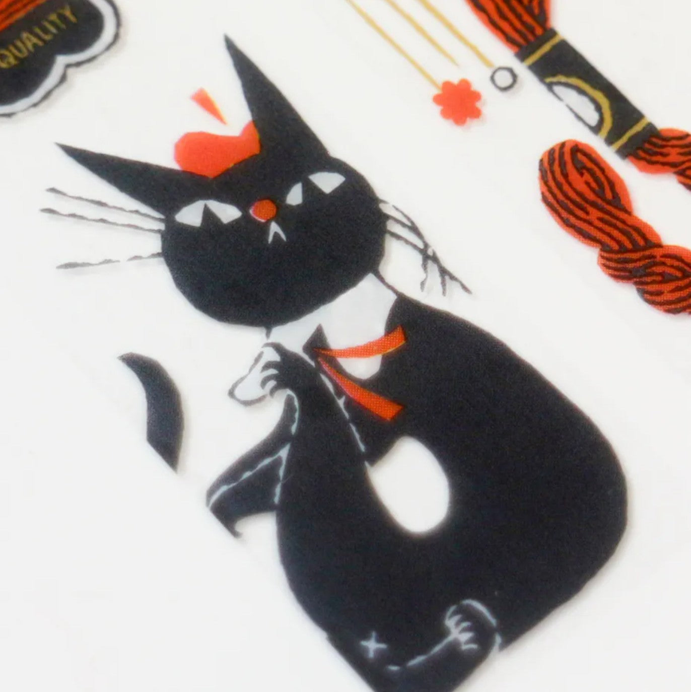 Cozyca Clear Tape - Black Cat Robin - Sewing