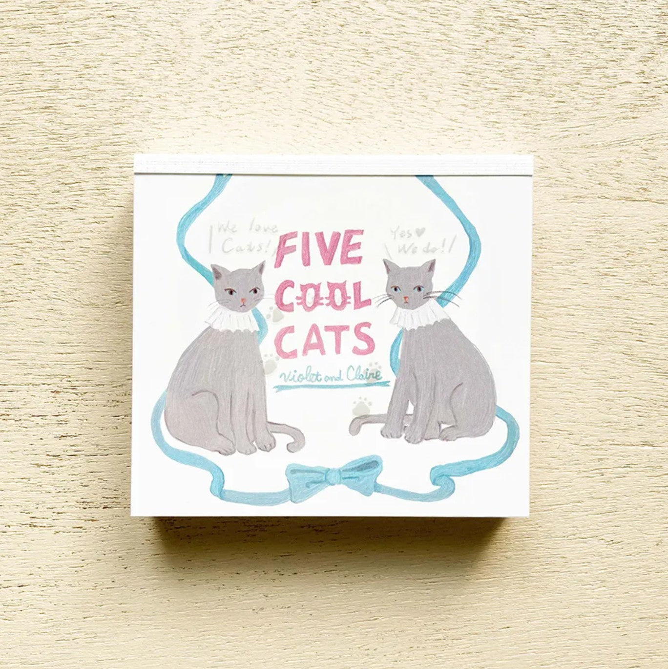Cozyca - Violet & Claire - Five Cool Cats Memo Pad