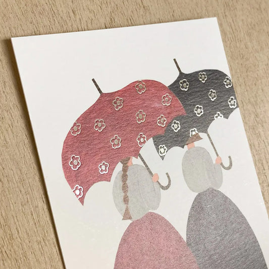Cozyca - Necktie - Patterned Umbrella Foil-Stamped Postcard