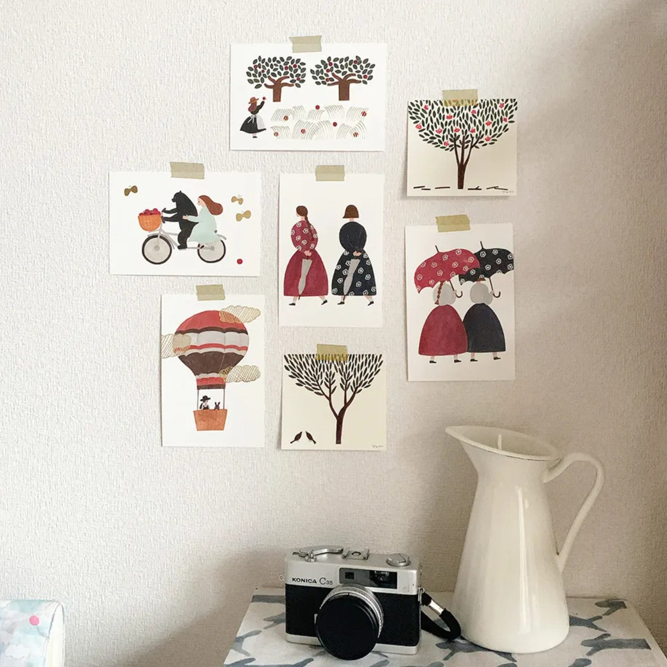 Cozyca - Necktie - Patterned Umbrella Foil-Stamped Postcard