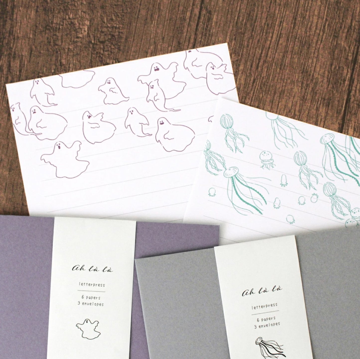 El Commun - Ah La La Letterpress Letter Set - Jellyfish