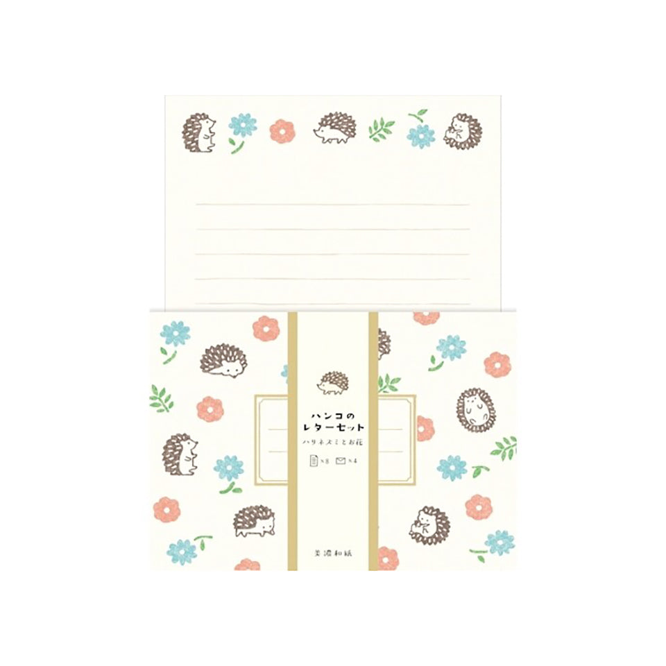 Furukawa Shiko Letter Set - Hedgehog and Flower