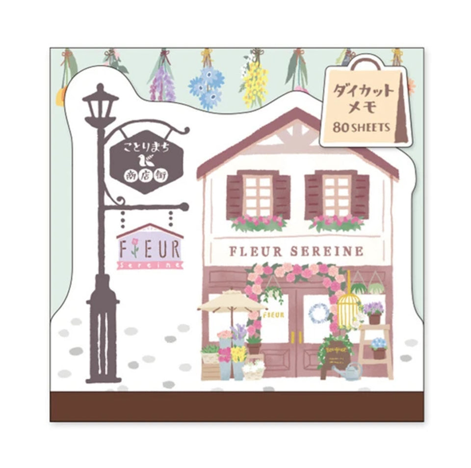 Kotorimachi Shogenai Die-cut Notepad - Flower Shop