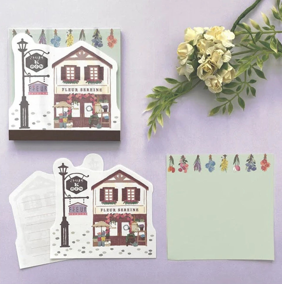 Kotorimachi Shogenai Die-cut Notepad - Flower Shop