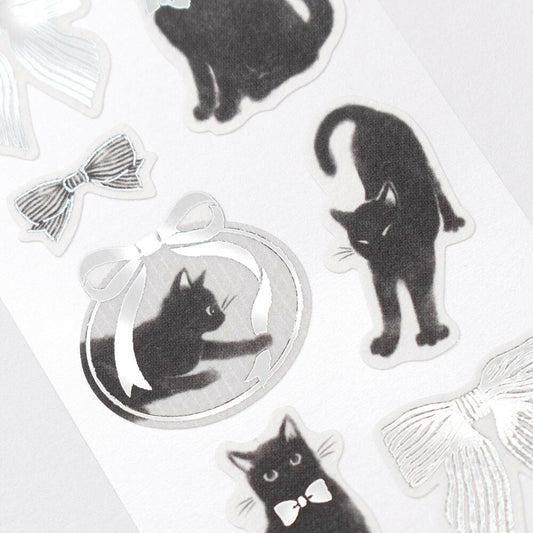 NB Co. Ltd. - Foil Monomee Stickers - Ribbon and Cat