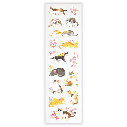 NB Co. Ltd. - Sticker Sheet - Napping in Spring (Sakura and Cats)