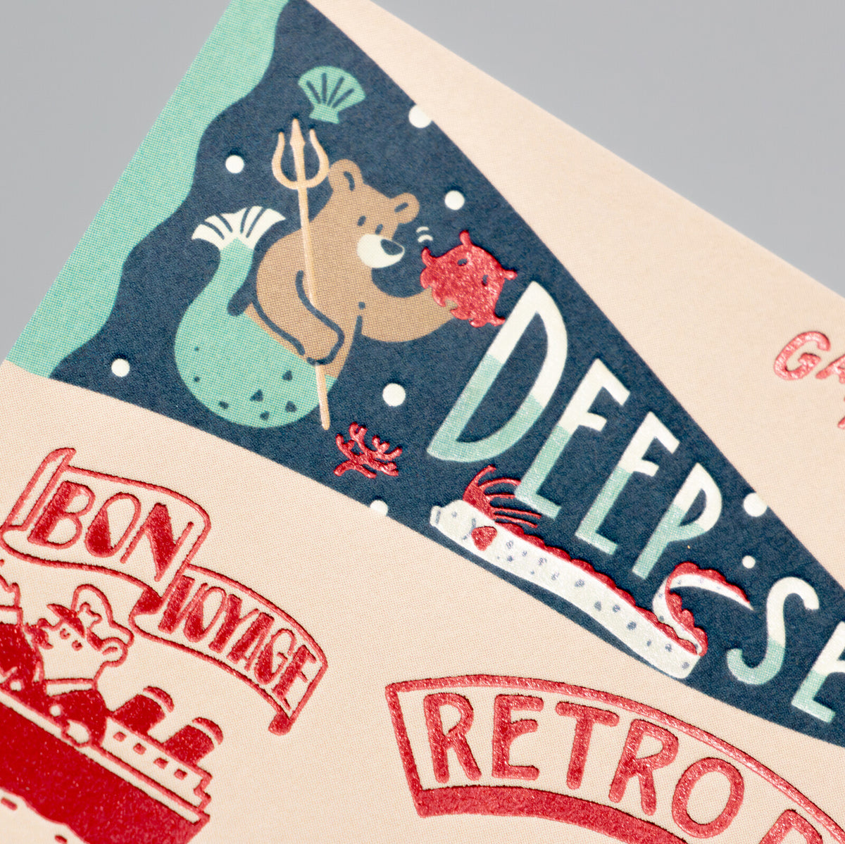 OB1TOY x ROKKAKU - Foil-Stamped Postcard - Bear's Travels