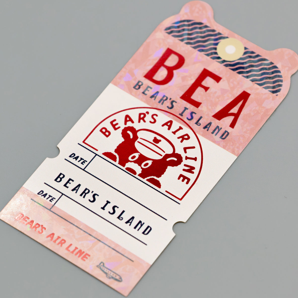 OB1TOY x ROKKAKU - Retro Sticker - Bear's Travels - Airline Ticket