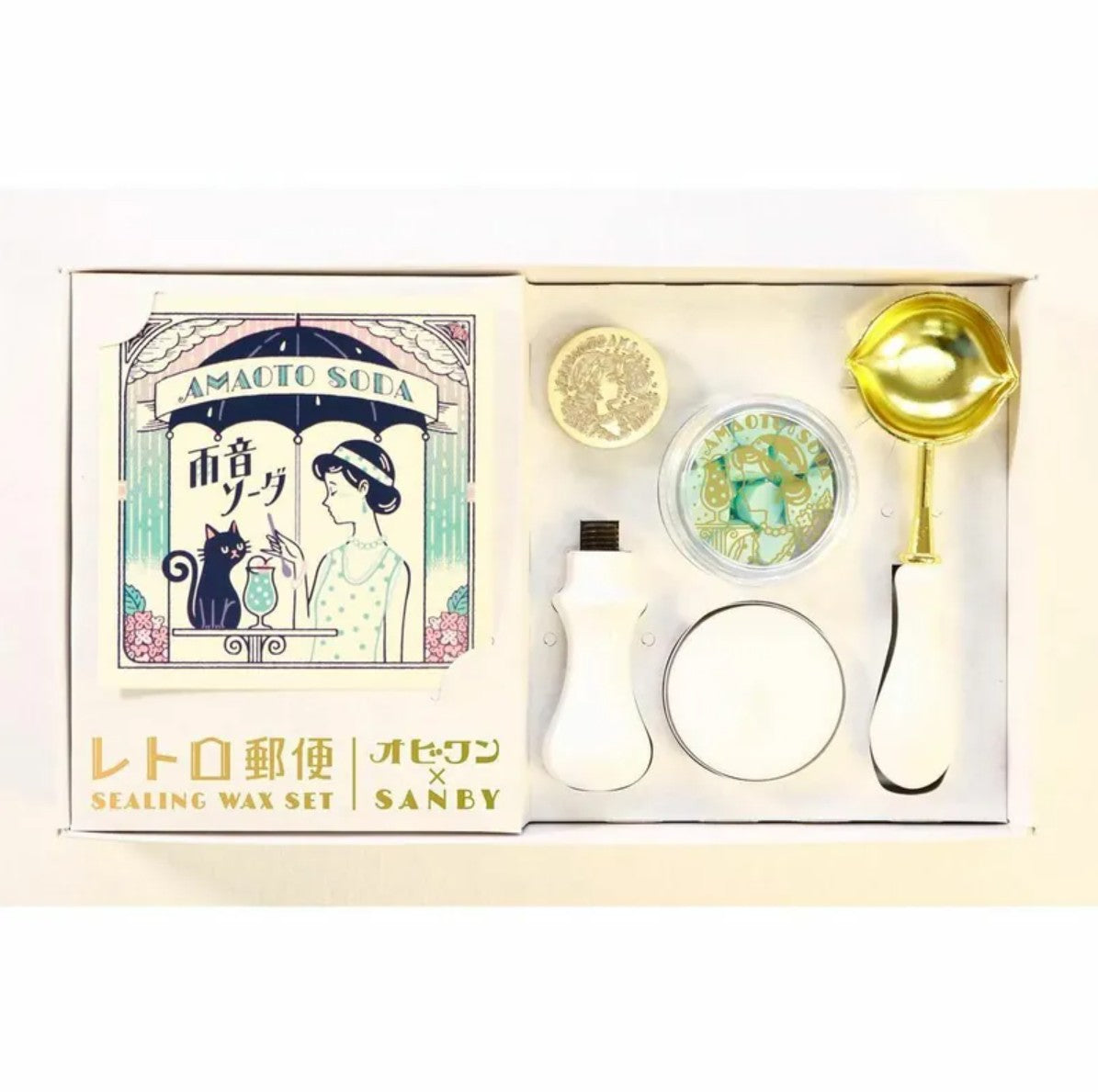 OB1TOY x Sanby - Wax Seal Stamp Set - Amaoto Soda (Rain Sound Soda)