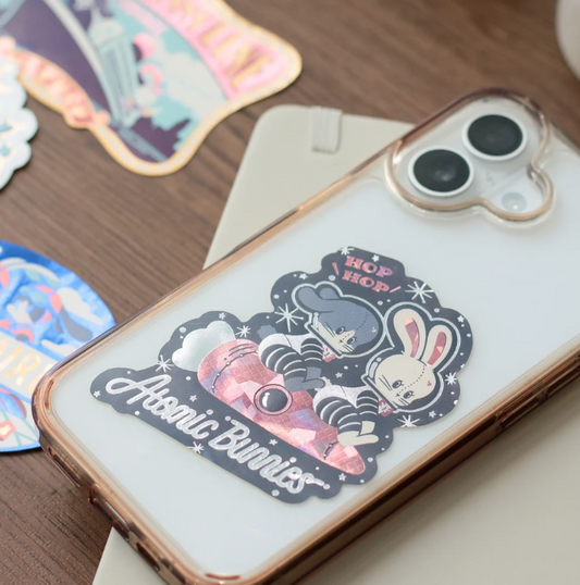 OB1TOY x ROKKAKU - Die-Cut Foil Sticker - Atomic Bunnies