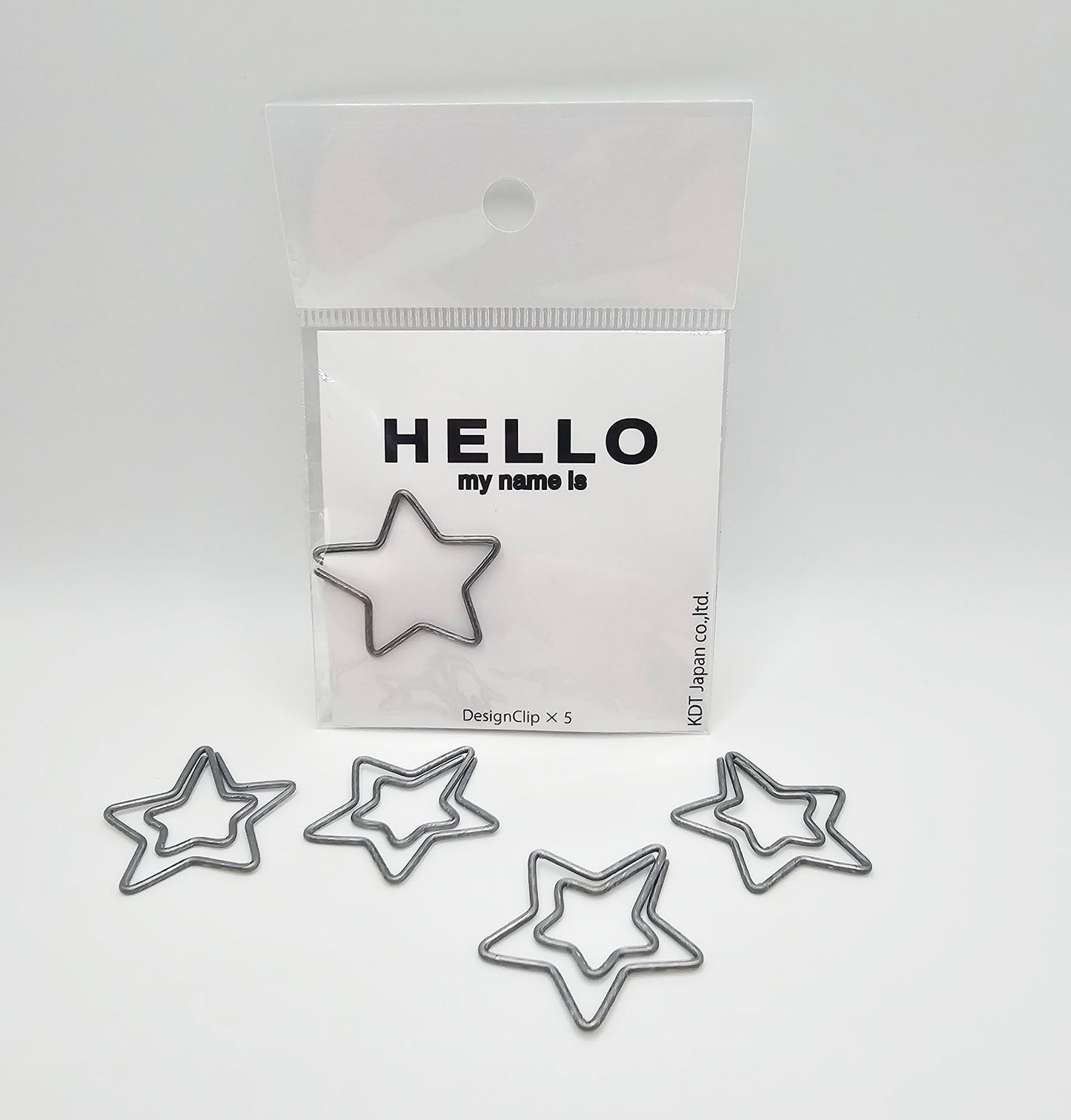 Star-Shaped Paper Clip Set - Silver