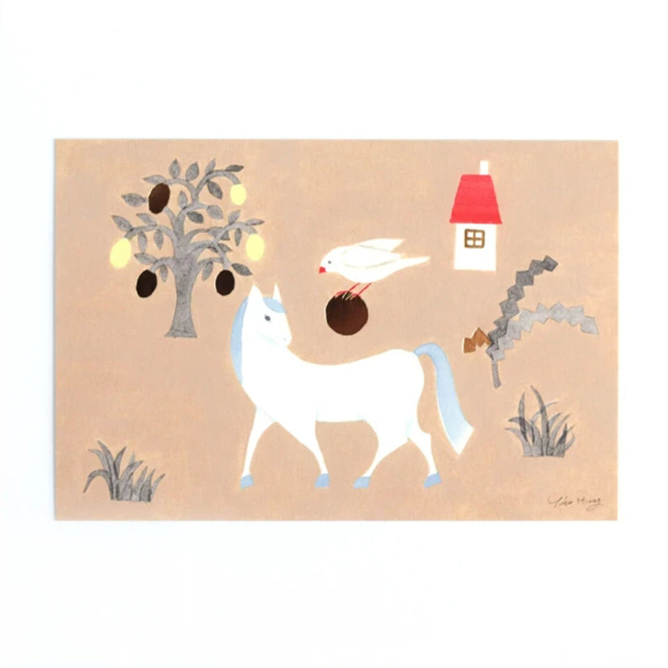 Cozyca - Foil-Stamped Postcard - Yuka Hiiragi - A Soft Walk