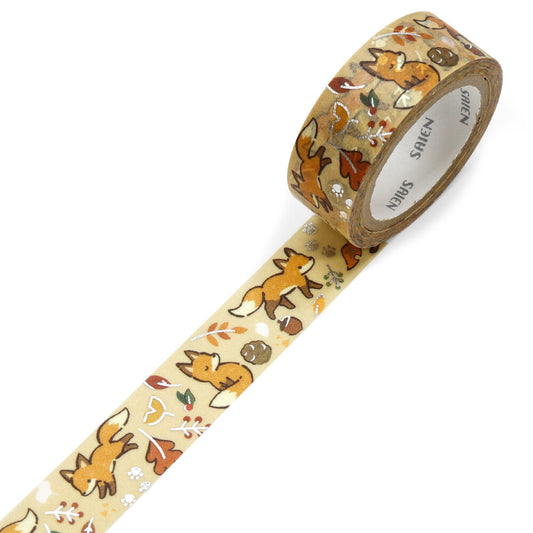 SAIEN - Washi Tape - Fox and Fallen Leaves