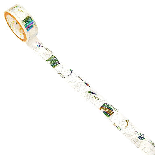 SEAL-DO Shinzi Katoh Washi Tape - Rainbow Foil - Sleepy (Bears)