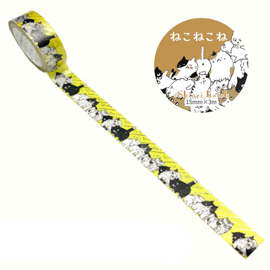SEAL-DO Shinzi Katoh Washi Tape - Nekonekone Series - Cat Meeting