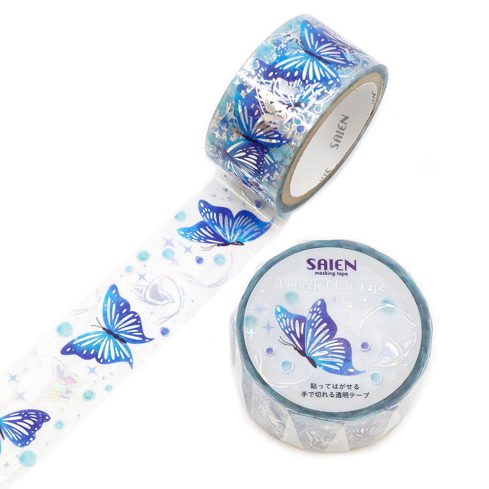 SAIEN - Twinkle Clear Tape - Blue Butterfly