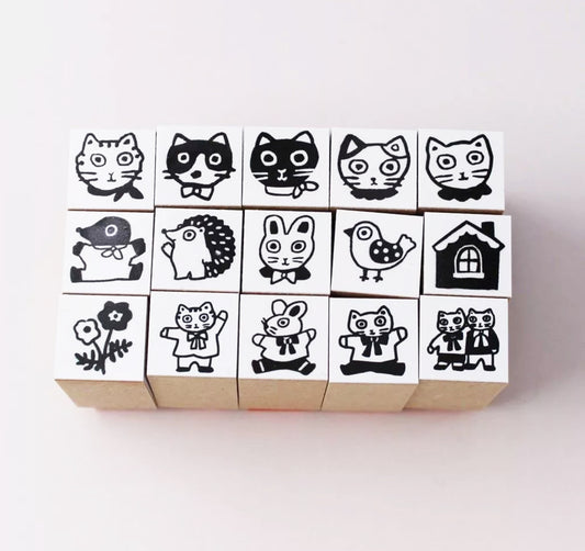 Sanby x Yumi Kitagishi Collaboration - Set of 15 Mini Stamps