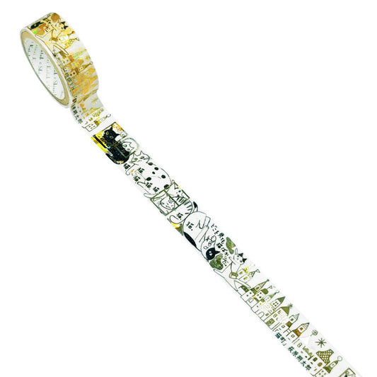 SEAL-DO Shinzi Katoh Washi Tape - Walking Through Literature Series - Cat Town (Nekomachi)