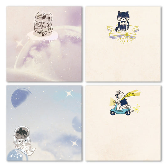 SEAL-DO Shinzi Katoh Sticky Notes - The Space Cats