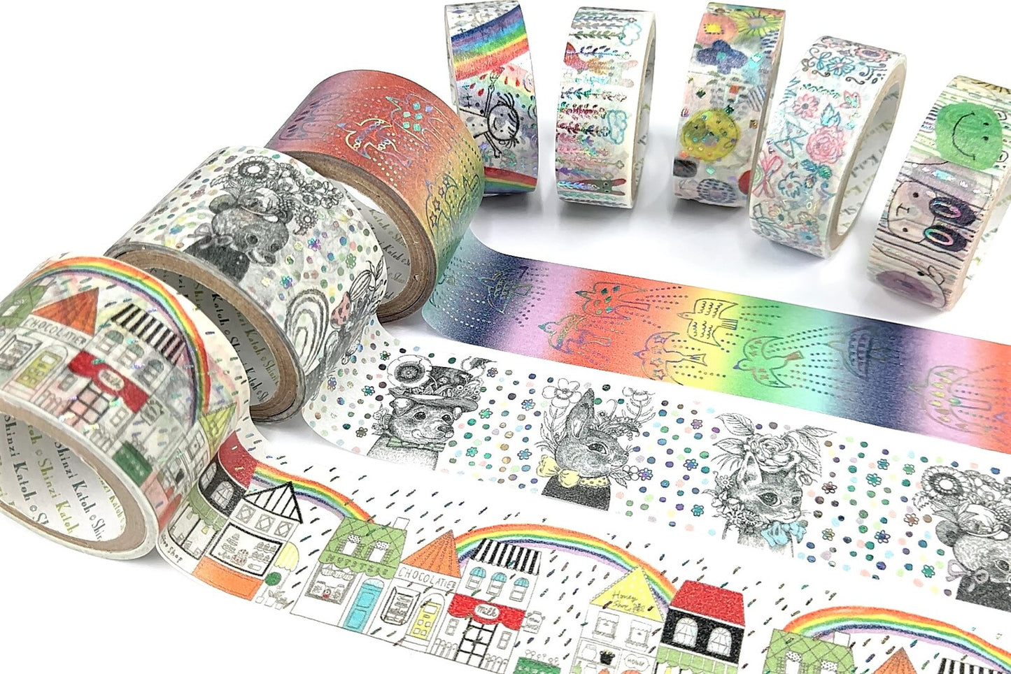 SEAL-DO Shinzi Katoh Washi Tape - Rainbow Foil - Strolling