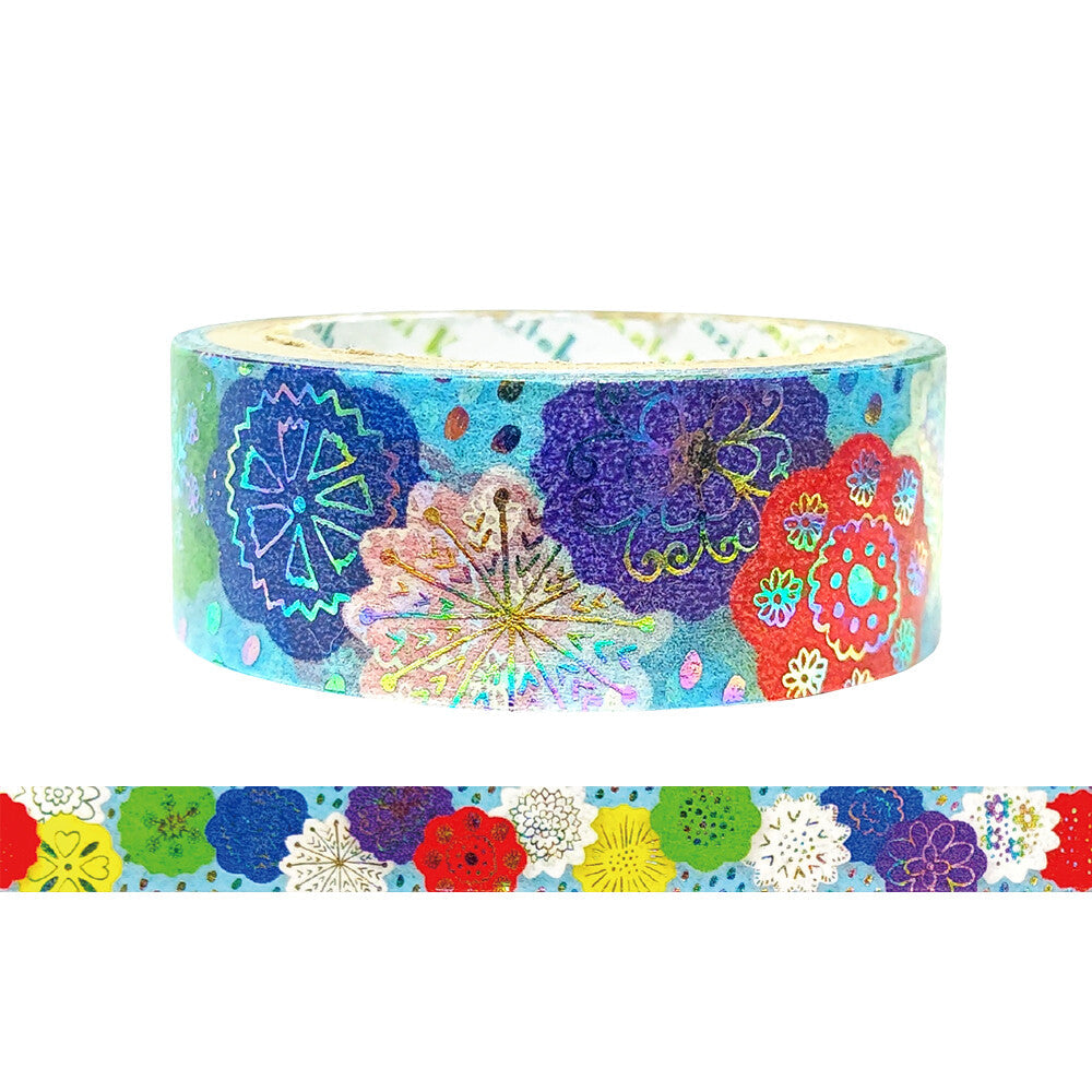 SEAL-DO Shinzi Katoh Washi Tape - Nijihana (Rainbow Flowers)