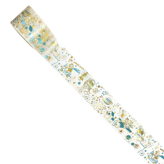 SEAL-DO Shinzi Katoh 27mm Wide Washi Tape - Starlight Series - Universe (The Space Cats)