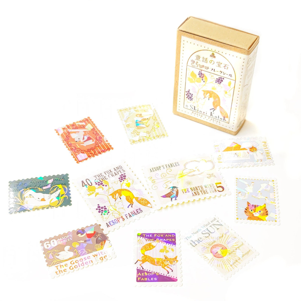 SEAL-DO Shinzi Katoh - Fairy Tales Flake Stickers - Aesop's Fables 1