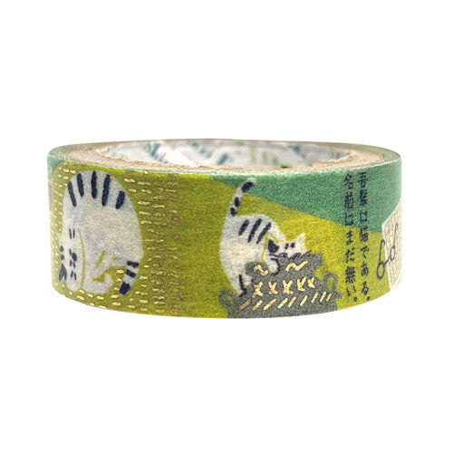 Decorative tape with cat design on a white background